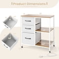 thumbnail image 3 of Gymax 3 Drawer Mobile File Cabinet w/Charging Station Open Storage Shelves for Home, 3 of 10