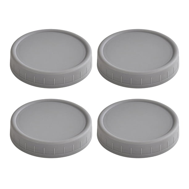Tapas reutilizables para tarros de conserva de boca ancha de 70 mm, 4 unidades, a prueba de fugas, aptas para lavavajillas, de grado alimenticio, con sellado superior.