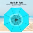 thumbnail image 4 of 62 Inch 2600mAh USB Rechargeable Fan Umbrella, Windproof UV Protection Double Canopy Golf Umbrella with Portable Cooling Fan for Outdoor Activities, 4 of 7