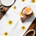 thumbnail image 3 of Sunflower Gnomes Table Runner 120 Inches, Summer Botanical Bee Yellow Bed Runner Dresser Scarves Tabletop for Indoor Outdoor Parties/Ceremony/Banquet, 13"x 120", 3 of 9