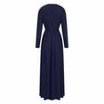 thumbnail image 6 of successthop Casual Dresses for Women with Sleeves Solid Ruched Ladies Dressy V Neck Oversized Evening Party Dress Blue, 6 of 6