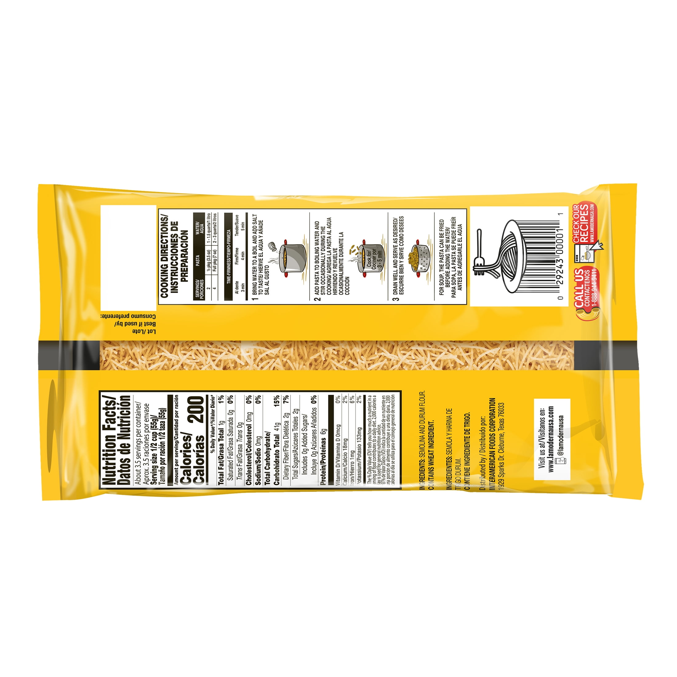 (10 pack) La Moderna Vermicelli Pasta, 7 oz