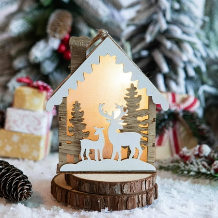 

Njoeus Grinch Christmas Decorations Indoor Christmas Decorations for Living Room Christmas Tree Shape Santa Elk Snowman Pattern Wooden Christmas Decoration Night Lights