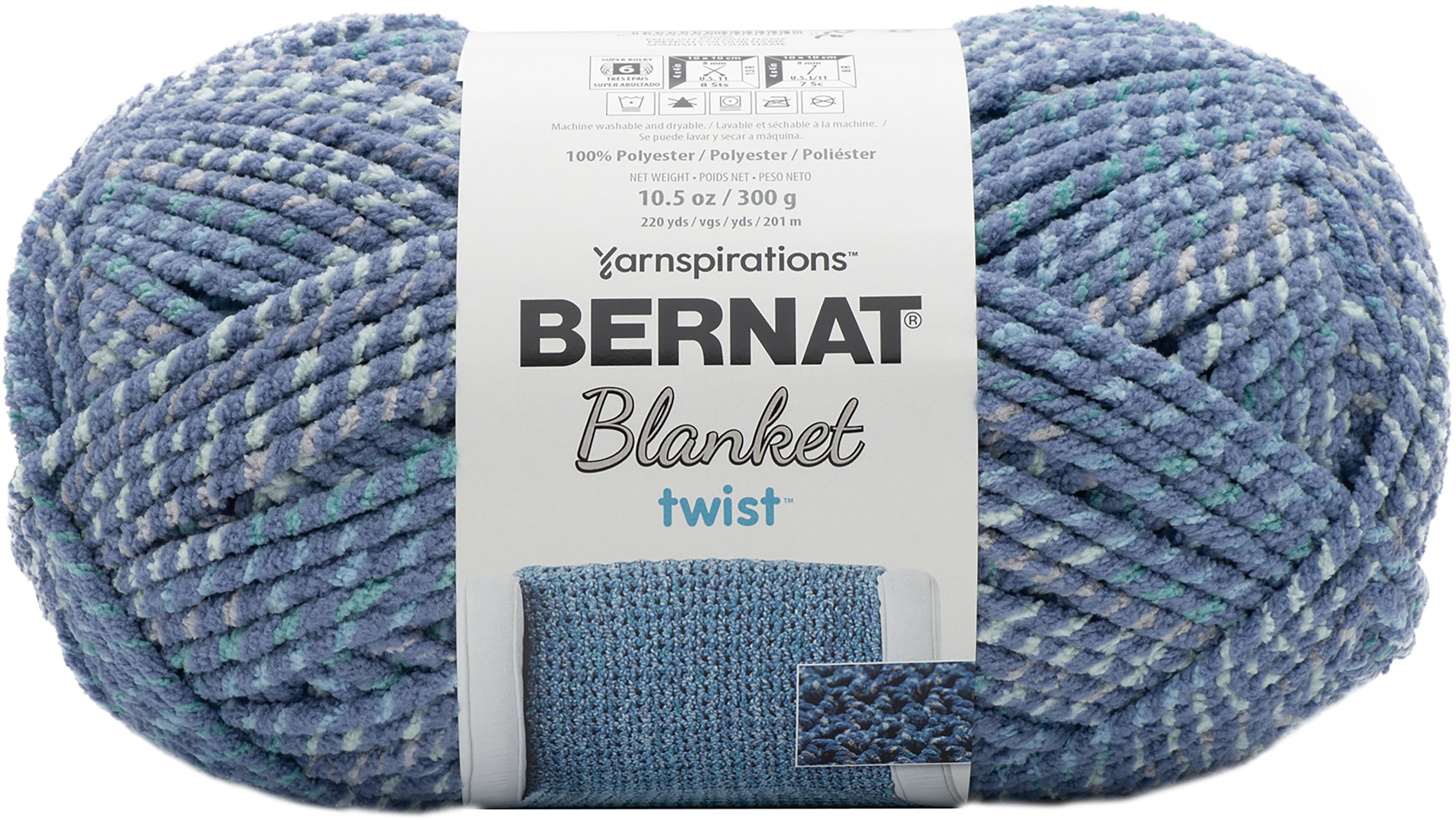 Bernat® Blanket Twist™ Yarn, Polyester #6 Super Bulky, 10.5oz/300g, 220 Yards, Polyester #6 Super Bulky Yarn