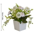 thumbnail image 1 of Artificial Potted Flower Lifelike Fake Cloth Flower Simulation Floral Plastic Flowerpot Simulation Floral Decor, Green Pink, 1 of 1