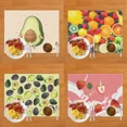 thumbnail image 2 of 2024 Placemat Cute Fruit Avocado Lemon Strawberry Print Coffee Cup Pads Dining Table r Linen Tableware Kitchen Table Mats, 2 of 7