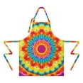thumbnail image 2 of Colorful Tie Dye Mandala Pattern Apron-Garden Aprons for Women with Pockets-Cotton Linen Waterproof Kitchen Cooking Gardening Aprons Adjustable for Kitchen,Cooking,BBQ and Salon 33x27 Inch, 2 of 7