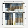 thumbnail image 6 of Grey and Brown Kitchen Window Curtains Valance and Tier Set 36 Inch, Abstract Art Painting Rod Pocket Short Tier Curtain for Bathroom, Modern Small Cafe Drapes for Kitchen Decor, 6 of 6