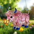 thumbnail image 2 of Cow Window Hanging Decor 2D Flat Acrylic Style Stained Glass Effect Colorful Sunlight Reflector For Windows Sunrooms Porch, 2 of 3