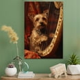 thumbnail image 2 of Norfolk Terrier Cute Dog Harp Stretched Canvas Size 8x12 – Retro Norfolk Terrier Dog Batter in Action With Harp for Themed Living Room, 2 of 5