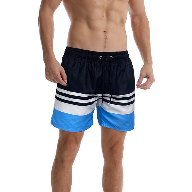 SUNSIOM Men's Swim Trunks Fashion Print Quick Dry Drawstring Beach Board Shorts with Pockets Summer Swimwear Bathing Suits