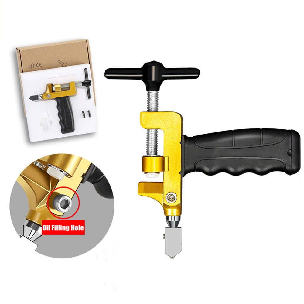 New Tile Glass Cutter Glass Cutter Ergonomic Handle High Quality Steel Cutter Head Longer Handle Cutting Tiles Smile Home