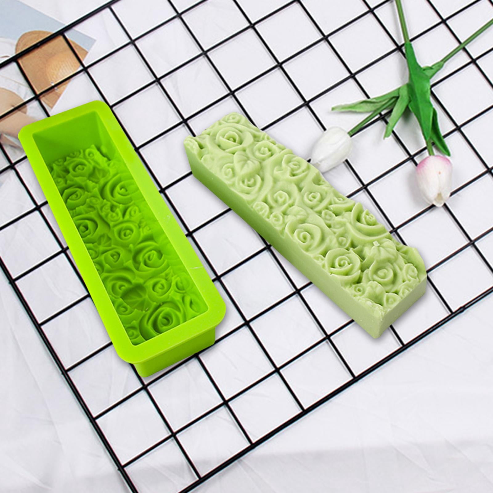 FVDPWYE 3D Silicone Mold Craft Wedding Candle Mould Rectangular Embossed DIY Handmde for green