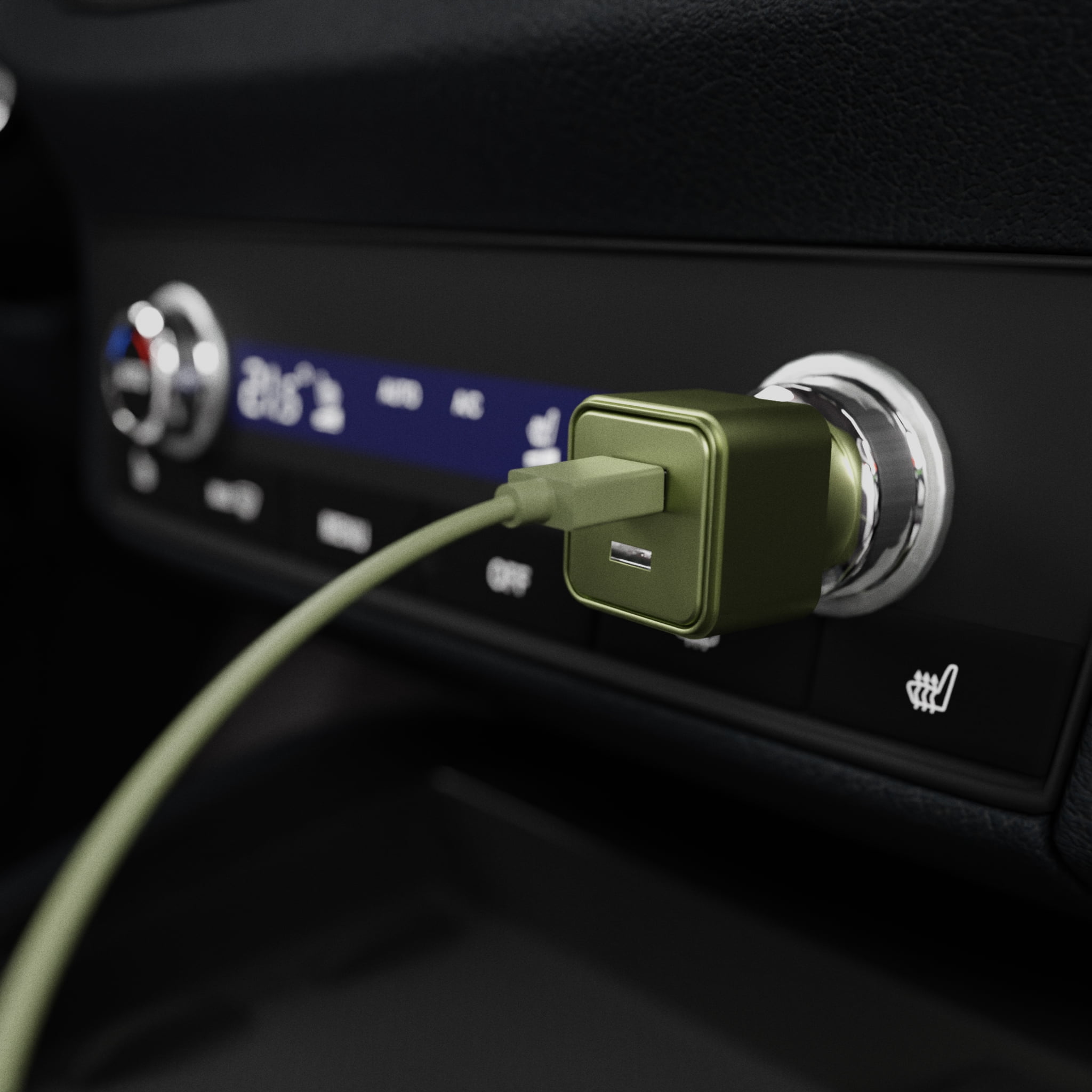 4Terra 70% Recycled ABS Car Charger & USB Type-C Cable - 10V Adapter with Dual USB-C/A Ports, USB-C to USB-C Cable, White, 5.4A