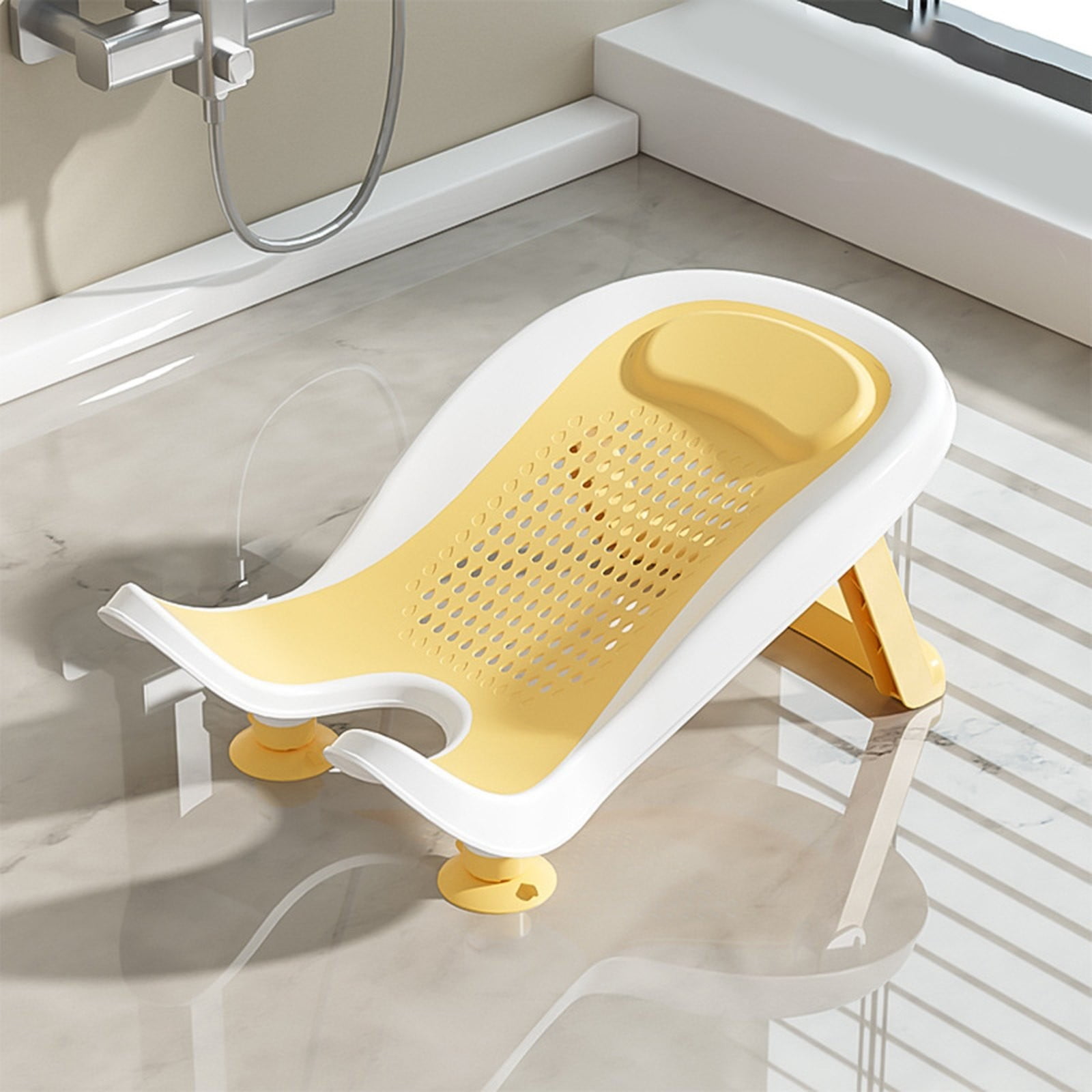 Xoxingysm Baby Bathtub Lying Shower Tray Yellow,Multifunctional Infant Lying Down Shower Basin for Home Use Counter Or Bathtubs Bathtub Shower Bed