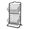 thumbnail image 1 of Oceanstar 2-Tier Storage Kitchen Wire Basket Stand, Black, 1 of 5