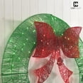 thumbnail image 4 of CAPHAUS 36” Lighted Metal Christmas Wreath, 3 FT Foldable Christmas Reef with 120 LED Lights, Bow, Metal Frame, 8 Light Modes, Christmas Holiday Decoration for Indoor, Home, Office, Green, 4 of 9