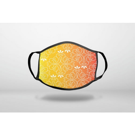 Yellow Orange Red Gradient - 3-Ply Reusable Soft Cloth Face Covering, Unisex, Cotton Inner Layer