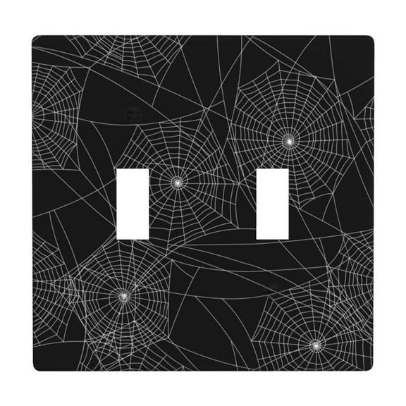 2 Gang Double Toggle Wall Plate Light Switch Cover Wallplate - Spider web silhouette halloween