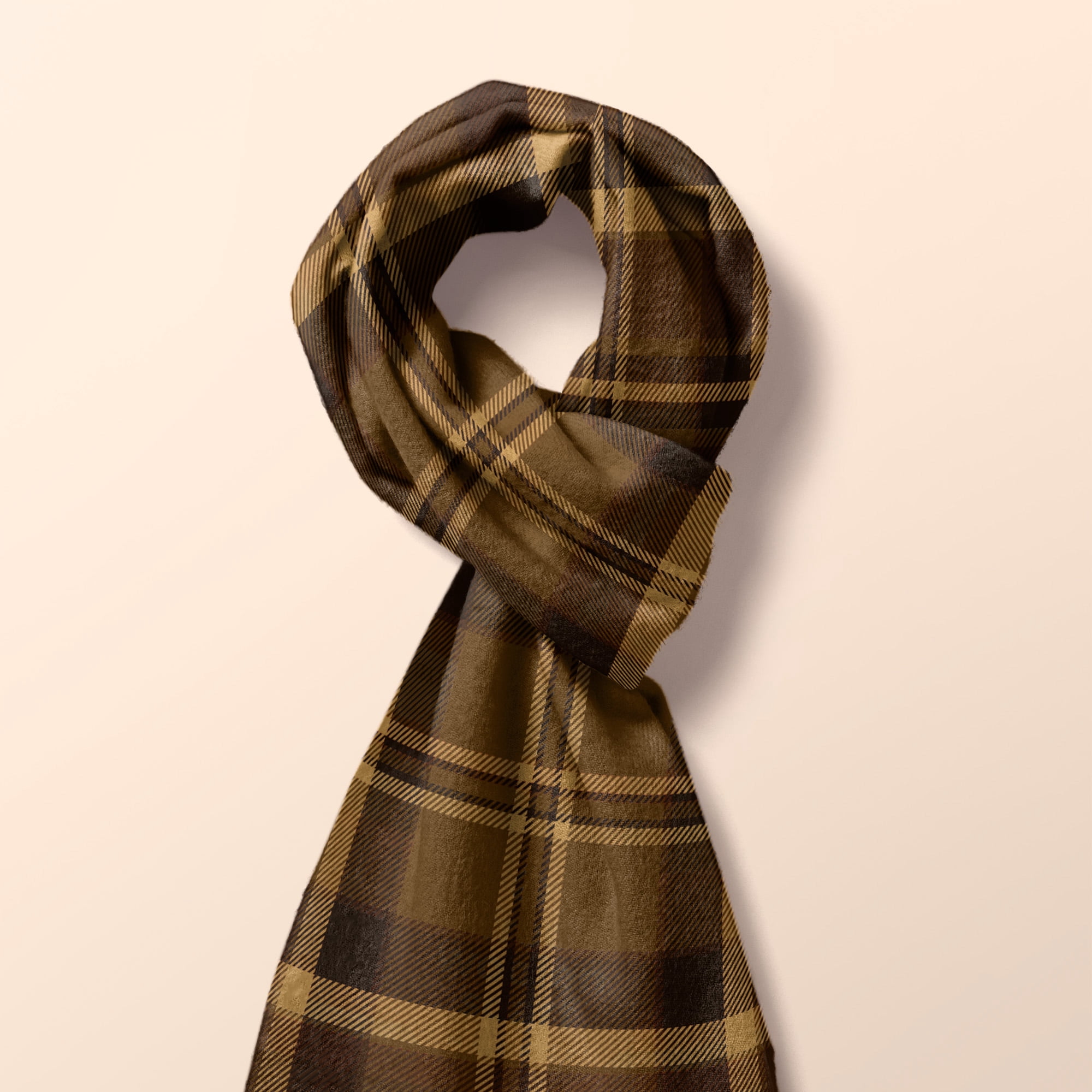 Mainstays 1.5 Yards 100% Cotton Light-weight Flannel Plaid Check, Brown, 42" Wide for Crafts
