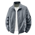 thumbnail image 6 of GrmtClth Mens Fashion Solid Color Stand Collar Zip Front Jacket Lightweight Casual Windbreaker Breathable Sun Protection Coat For Daily Outdoor Wear Dark Gray XL, 6 of 9