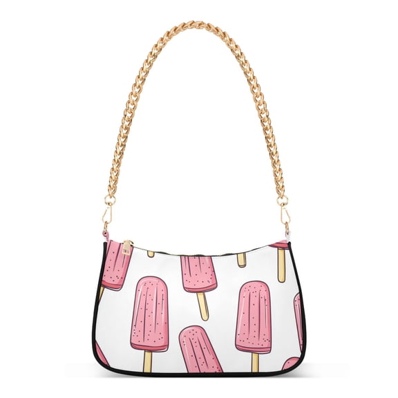 FORMRS Womens Shoulder Bag with Chain Strap Clutch Purse Cute Tote Handbag, Pink Ice Cream