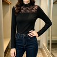 thumbnail image 6 of Breezora Womens Long Sleeve Thermal Tops Stand Neck Warm Fleece Turtleneck Undershirt For Autumn Winter Elegant, 6 of 7