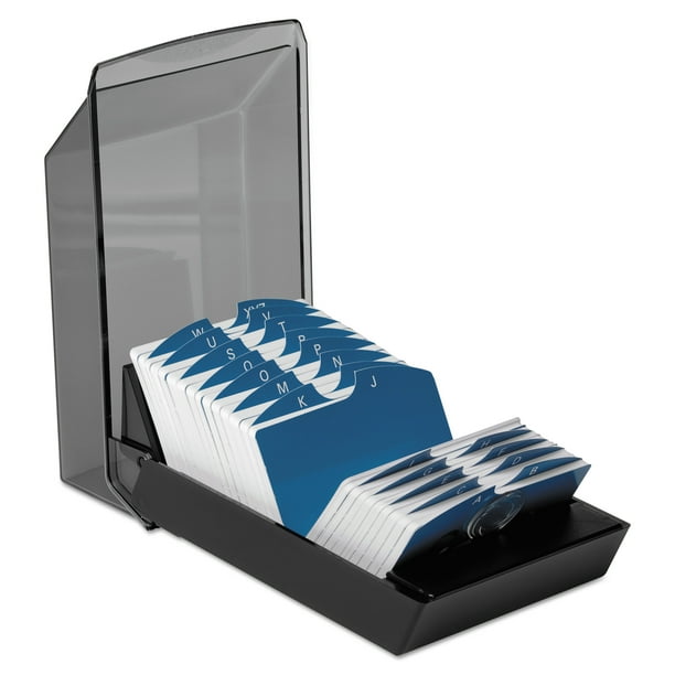 Rolodex Covered Tray Card File w/24 AZ Guides Holds 500 2 1/4 x 4
