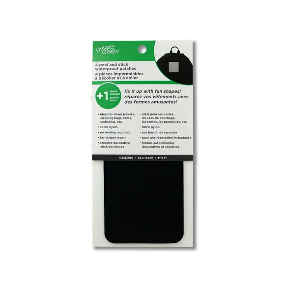 UNIQUE CREATIV Peel & Stick Waterproof Nylon Patches (with Stencil) - 17.8 × 7.6 cm (7.0 × 3 in), 4 pcs, 4pcs