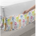 thumbnail image 2 of Aqua Jellyfish Bed Skirt, Watercolor Design Inspired of Nautical Creatures Living Sea Organisms, Elastic Bedskirt Dust Ruffle Wrap Around for Bedding Decor, 4 Sizes, Multicolor, by Ambesonne, 2 of 2