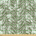 thumbnail image 2 of Ambesonne Botanical Fabric by the Yard Upholstery, Grunge Print Leafy Forest, 3 Yards, White and Army Green, 2 of 5