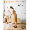 thumbnail image 2 of Phone Tripod, 86 Tall Tripod for iPhone with Flexible Gooseneck & Remote, Portable Cellphone Tripod Stand, Aluminum Travel Tripod for Selfies, Video Recording, Compatible with iPhone Android, 2 of 5