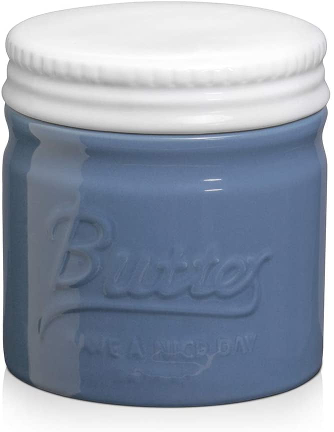 DOWAN Porcelain Butter Keeper Crock, French Butter Dish with Lid