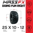 thumbnail image 3 of MASSFX 25x10-12 Rear Tire - Durable 6 Ply with 1/2" Direction Tread Design for ATV & UTV 25x10x12 (2 Pack), 3 of 9