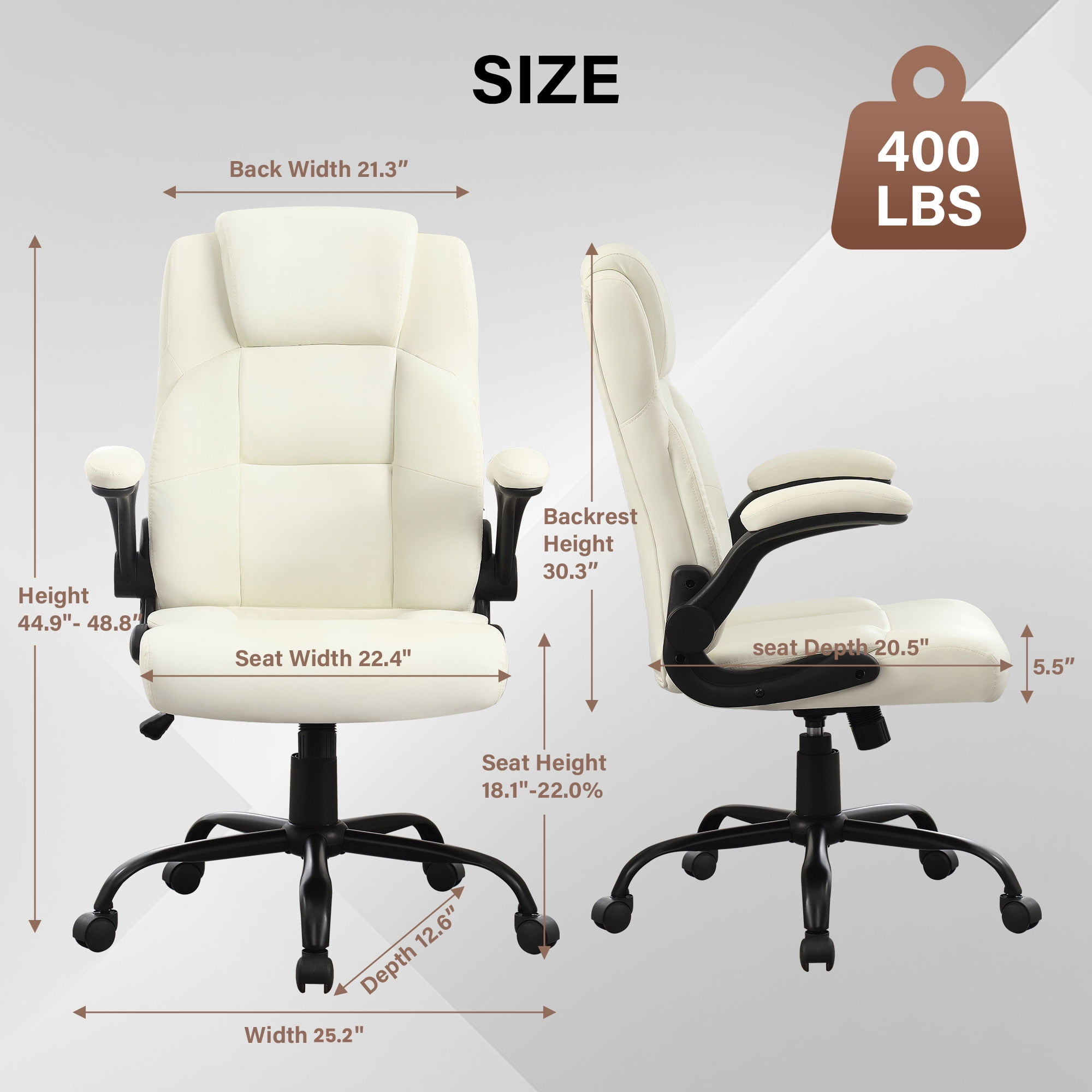 JONPONY Big and Tall Office Chair 400LBS Wide Seat Ergonomic Computer Desk Chair High Back Executive(图3) JONPONY Big and Tall Office Chair 400LBS Wide Seat Ergonomic Computer Desk Chair High Back Executive(图3)