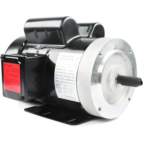 OTTULUR Single Phase Air Compressor Motor 2HP 56 Frame 3450RPM TEFC 60HZ for Air Compressors, Pumps, Fans, Etc