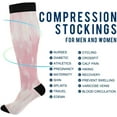 thumbnail image 4 of Coolnut Pink Christmas Snowflake Compression Socks Women Men Knee High Stockings for Sports, Running, Travel 1Pair Gift, 4 of 7