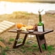 thumbnail image 4 of Mesa de picnic plegable de madera, mesa de vino plegable para exteriores, soporte de picnic, mesa de vino cuadrada de madera, 4 of 5