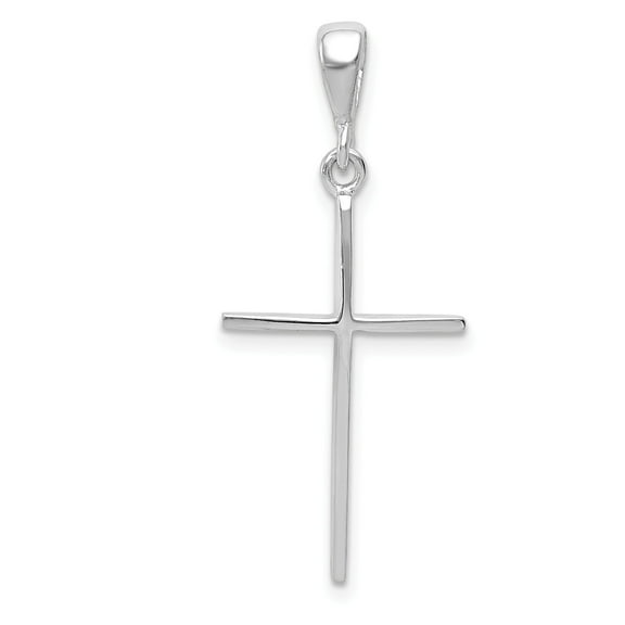 14k White Gold Cross Pendant
