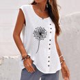 thumbnail image 2 of Pompotops Femmes Été Décontracté Sans Manches Bouton Gilet Col Rond en Vrac Blouse Active Top Femmes, 2 of 4