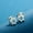 silver, variant on Cute hollow stainless steel wechat owl earrings
