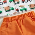 thumbnail image 7 of Okbabeha Toddler Boy Easter Shorts Set Carrot Car Print Short Sleeve Button-up Bow Tie Shirt Shorts, 7 of 7