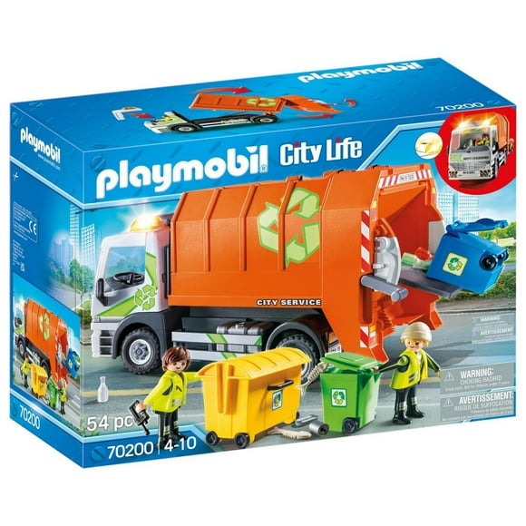 Recycling Truck with blinking lights