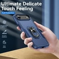 thumbnail image 3 of Phone Case Compatible with iPhone Air, Cover with Magnetic Ring Holder Stand Hybrid Rugged Shockproof Drop Proof Heavy Duty Cell Accessories for iPhone Air Women Men, Blue/Blue, 3 of 10