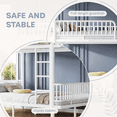 thumbnail image 6 of Leumius Queen over Queen Bunk Bed Frame with Ladders & Guardrails, Metal Bunk Bed Frame with Upgraded Safety Round-Pipe Design, Can Transformed into 2 Platform Bed for Teens Adults White, 6 of 9