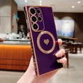 thumbnail image 1 of Compatible with Samsung Galaxy S25 Ultra Magnetic Protective Case Electroplating Soft TPU Shell with Cute Love Heart - Dark, 1 of 5