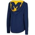 thumbnail image 3 of Women's Colosseum Navy Michigan Wolverines Catalina Hoodie Long Sleeve T-Shirt, 3 of 3