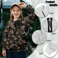 thumbnail image 6 of Uorisanigo Kids Sweatshirt Girls Half Zip Collar Sweatshirts Oversized Dead Leaves Print Long Sleeve Pullover Tops Outerwear No Hood Fashion Fall Winter Clothes Athletic Shirts Tops, 6 of 7