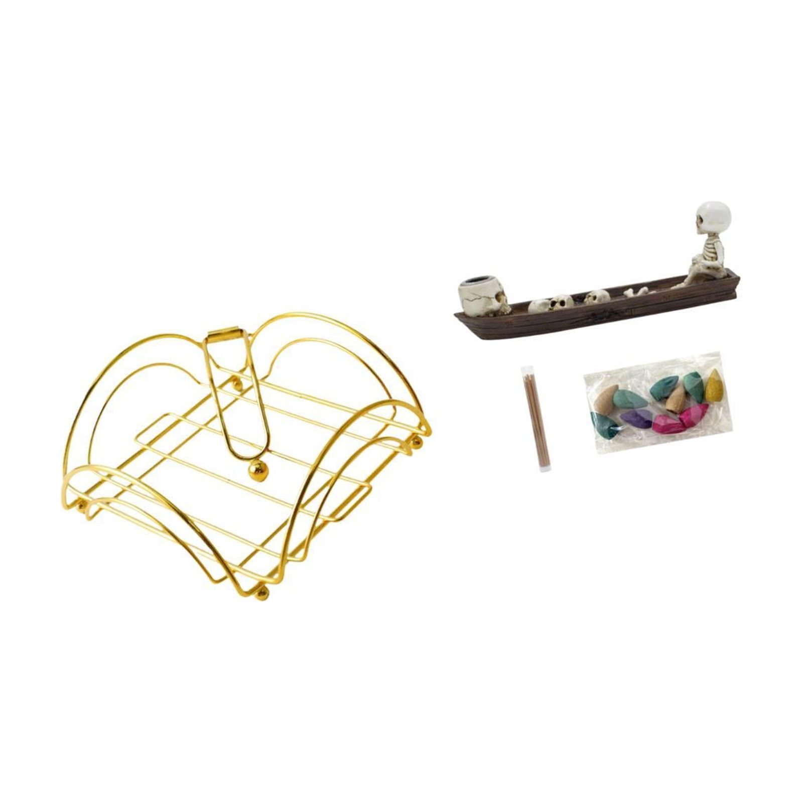 Napkin Holder Skull Ship Incense Burner Iron Resin Multipurpose Storage for Home Bar Halloween Party