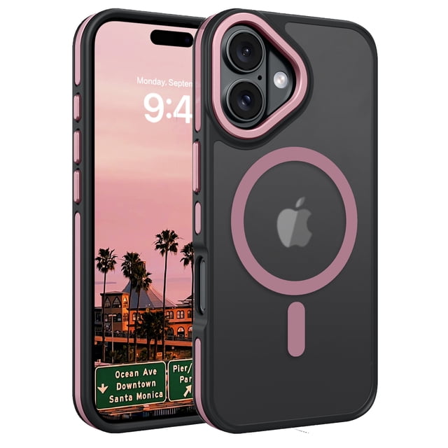 VENINGO Magnetic Phone Case for iPhone 17 6.3" Compatible with Mag-safe,Translucent Matte Shockproof Scratch Resistant iPhone 17 Case,Pink